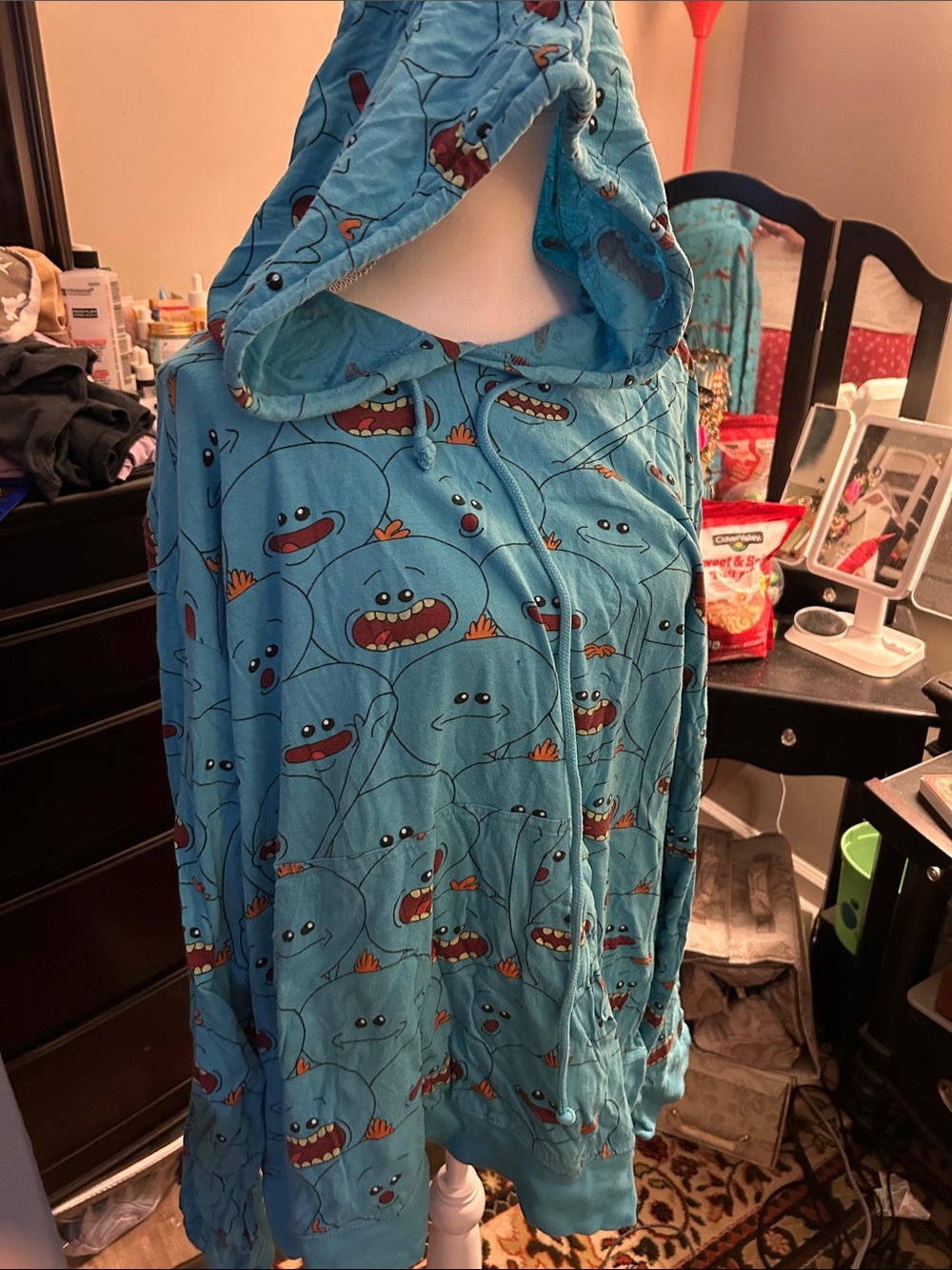 Loot Crate Blue Cartoon Character Hooded Sweatshirt